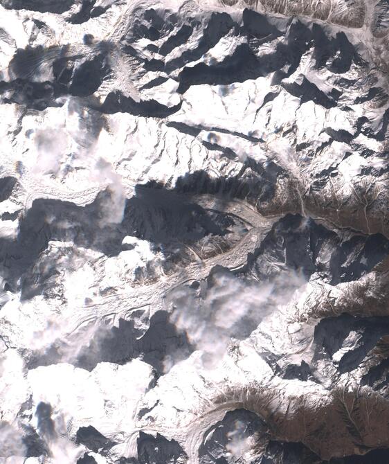 Aerial view of Satopanth Glacier