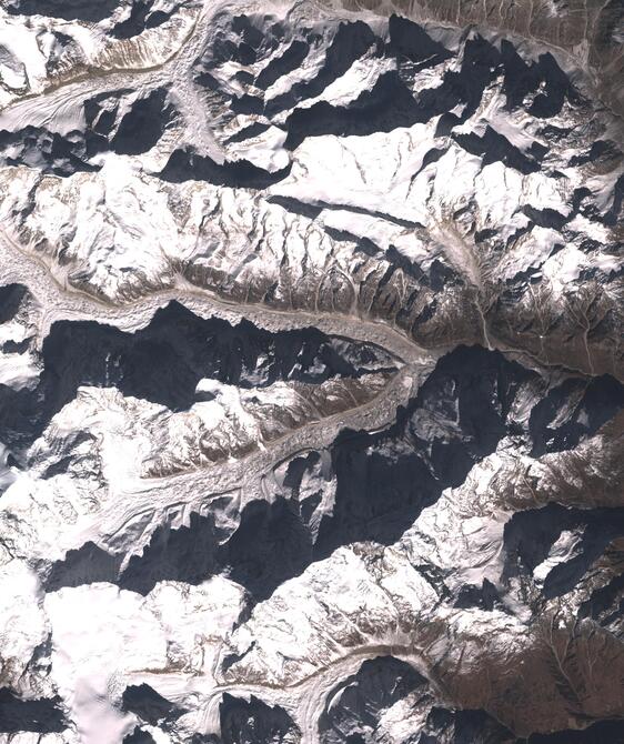 Aerial view of Satopanth Glacier