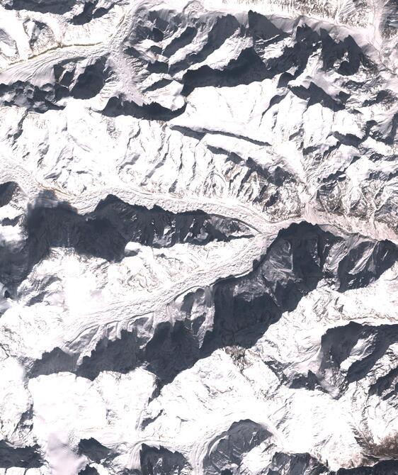 Aerial view of Satopanth Glacier