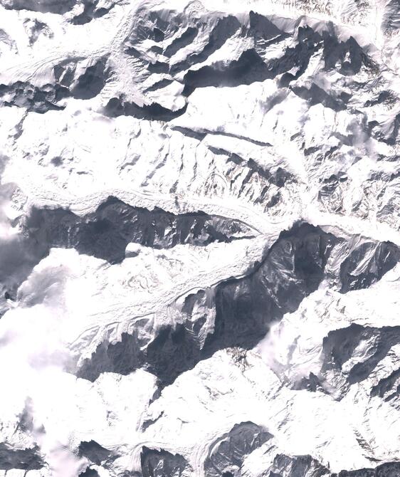 Aerial view of Satopanth Glacier