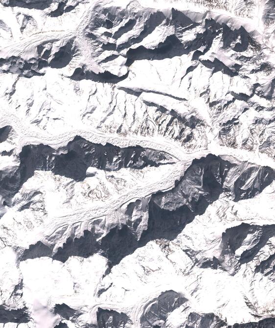 Aerial view of Satopanth Glacier