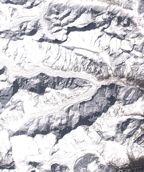 Aerial view of Satopanth Glacier