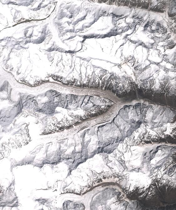 Aerial view of Satopanth Glacier