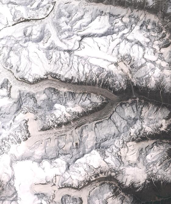 Aerial view of Satopanth Glacier