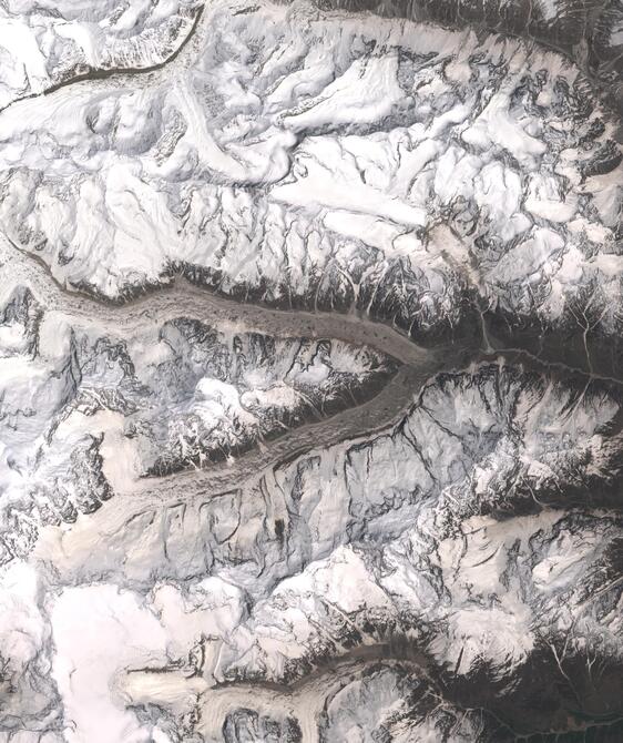 Aerial view of Satopanth Glacier