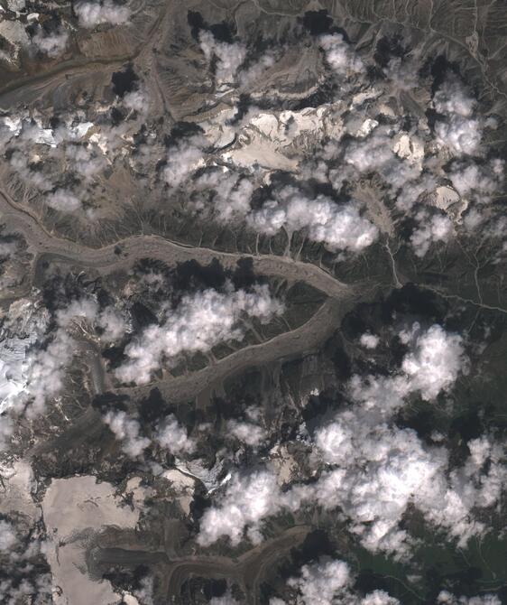 Aerial view of Satopanth Glacier