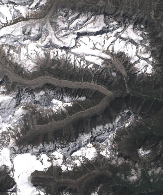 Aerial view of Satopanth Glacier