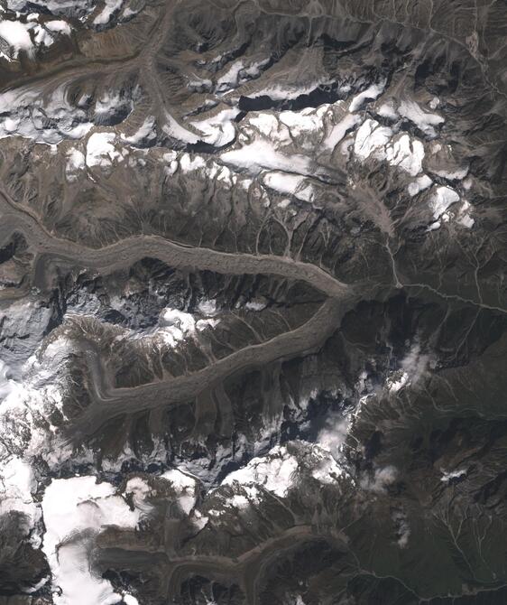 Aerial view of Satopanth Glacier