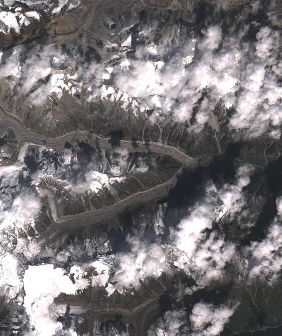 Aerial view of Satopanth Glacier