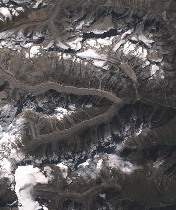 Aerial view of Satopanth Glacier