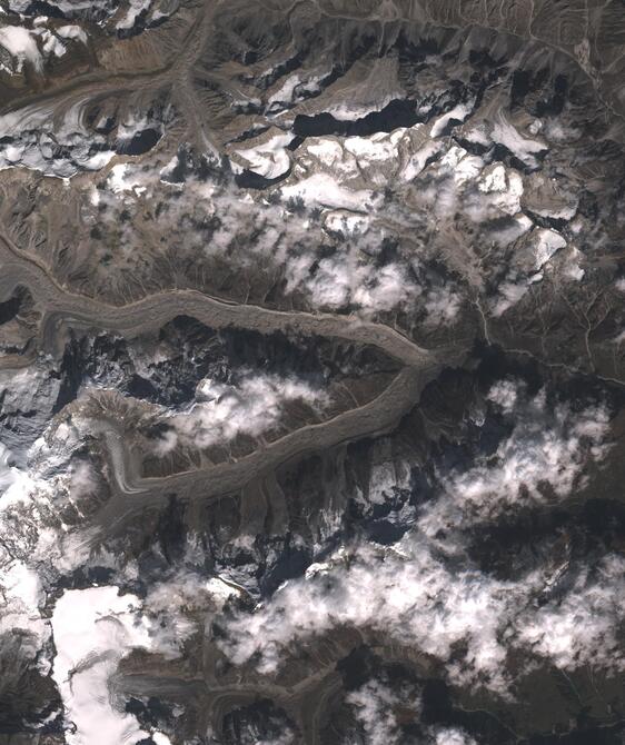 Aerial view of Satopanth Glacier