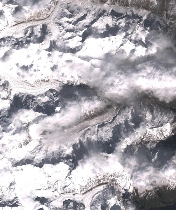 Aerial view of Satopanth Glacier