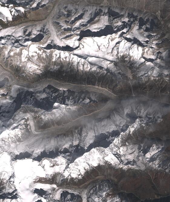 Aerial view of Satopanth Glacier