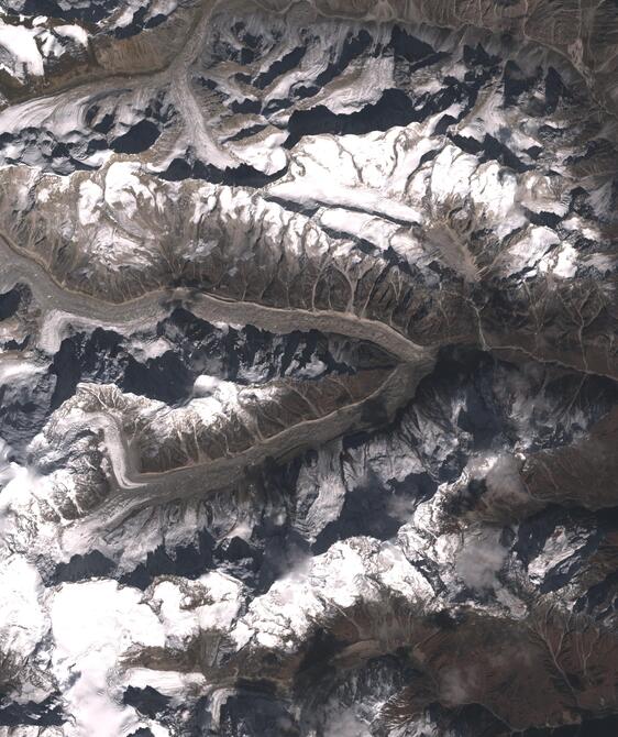 Aerial view of Satopanth Glacier