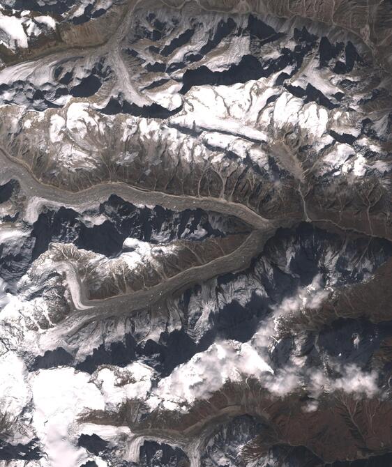 Aerial view of Satopanth Glacier