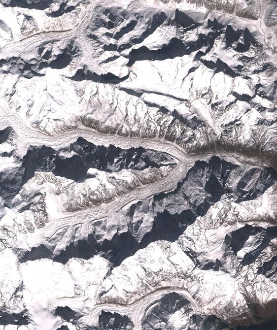 Aerial view of Satopanth Glacier