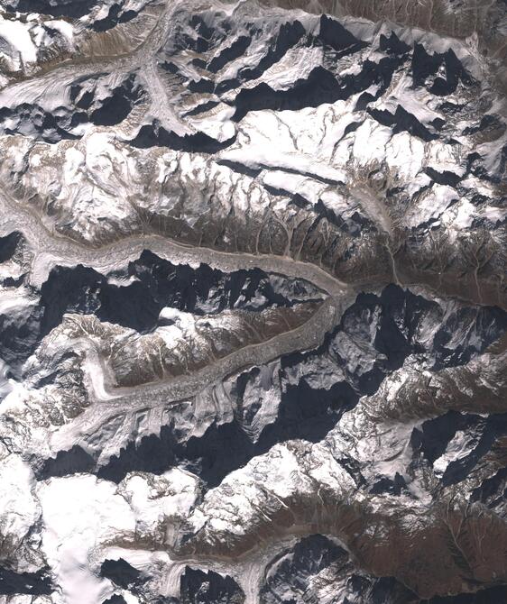 Aerial view of Satopanth Glacier