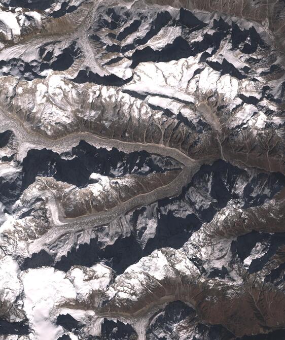 Aerial view of Satopanth Glacier