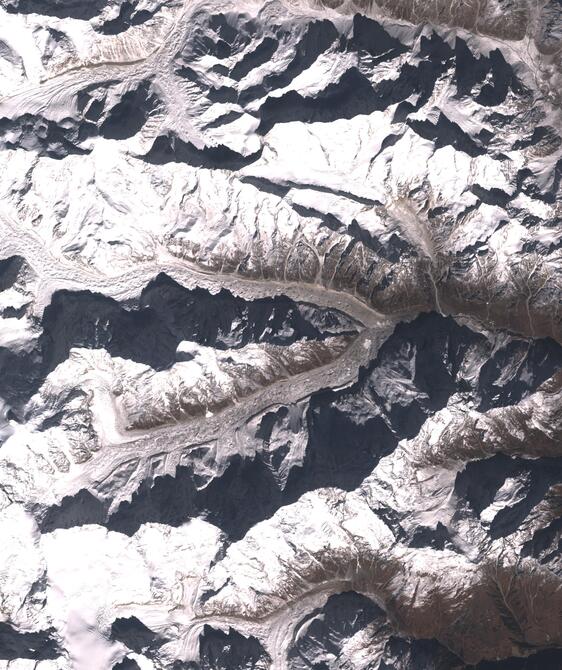 Aerial view of Satopanth Glacier