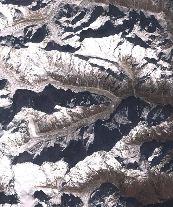 Aerial view of Satopanth Glacier