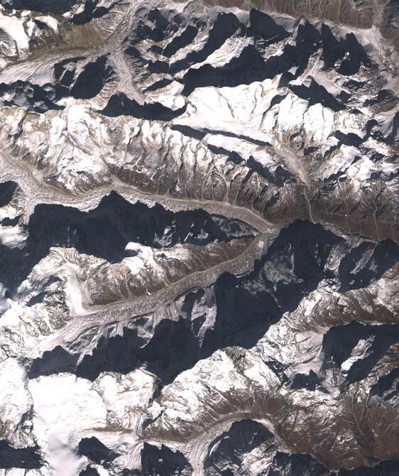 Aerial view of Satopanth Glacier