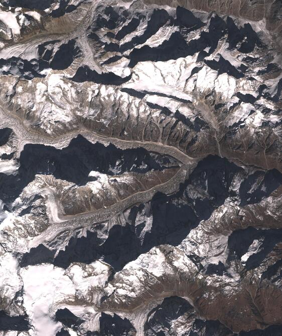 Aerial view of Satopanth Glacier