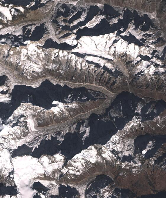 Aerial view of Satopanth Glacier