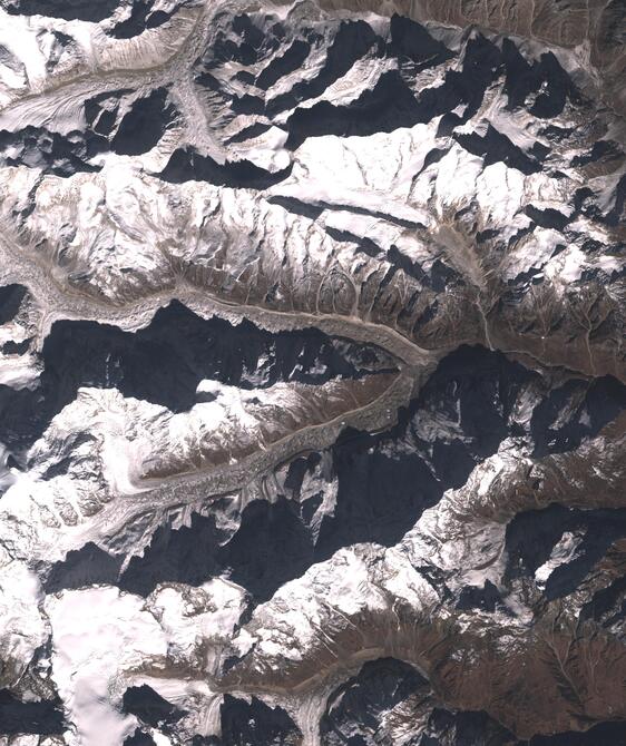 Aerial view of Satopanth Glacier