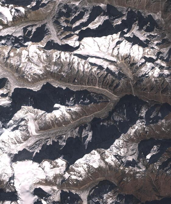 Aerial view of Satopanth Glacier