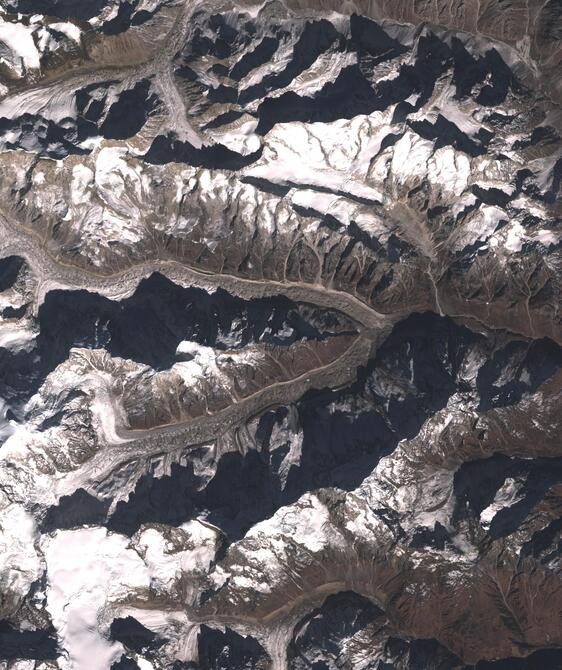 Aerial view of Satopanth Glacier