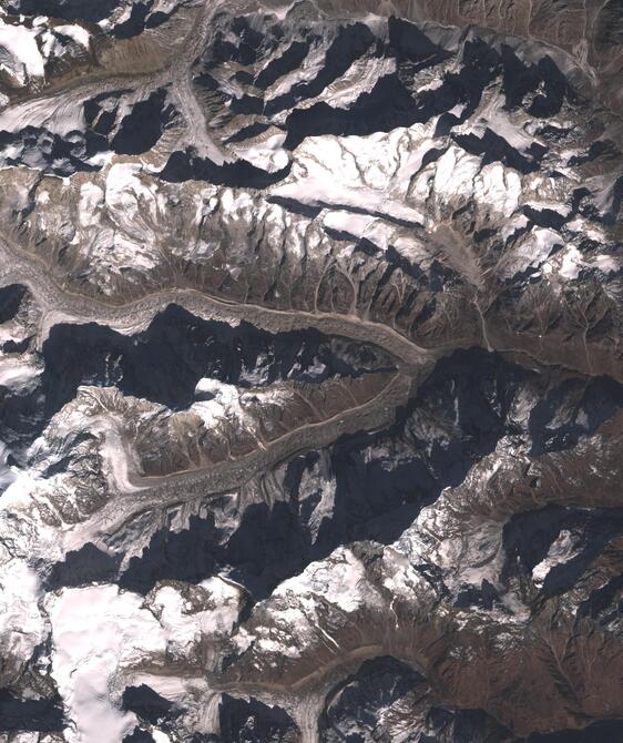 Aerial view of Satopanth Glacier