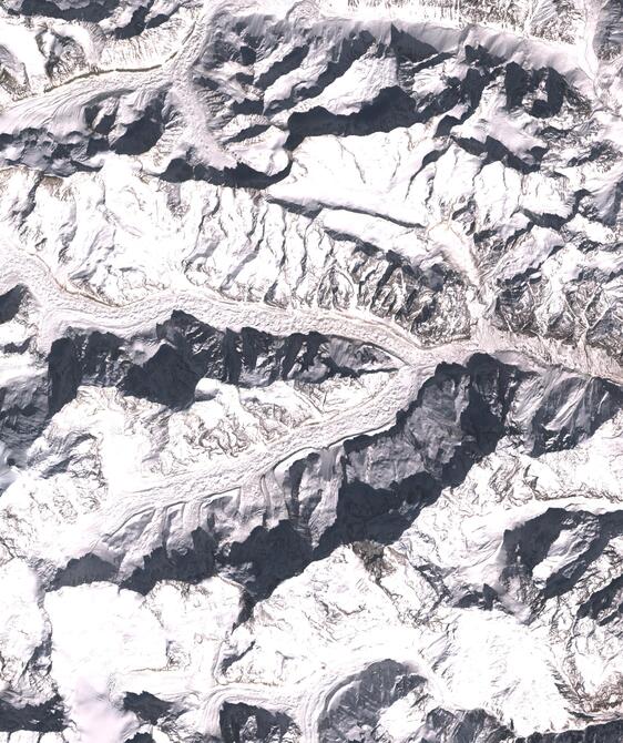 Aerial view of Satopanth Glacier