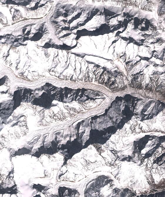 Aerial view of Satopanth Glacier