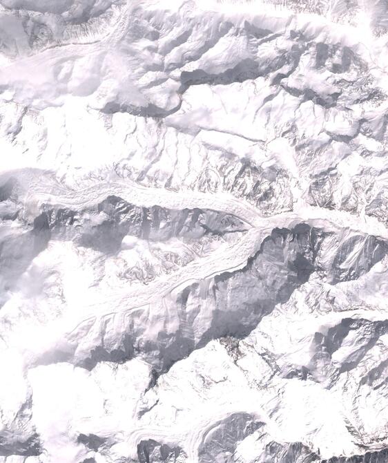 Aerial view of Satopanth Glacier