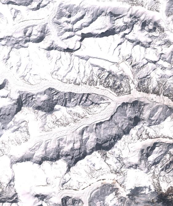 Aerial view of Satopanth Glacier