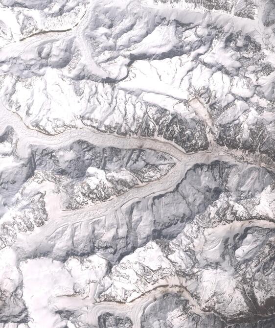 Aerial view of Satopanth Glacier