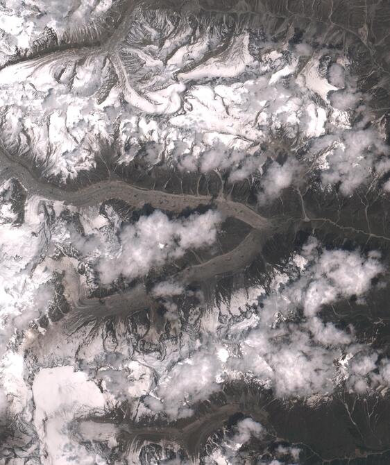 Aerial view of Satopanth Glacier