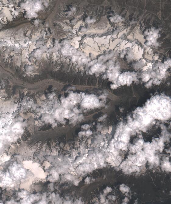 Aerial view of Satopanth Glacier