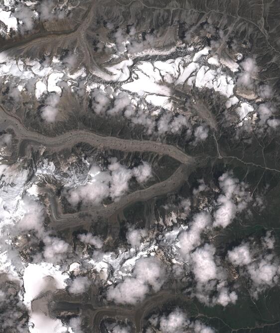 Aerial view of Satopanth Glacier