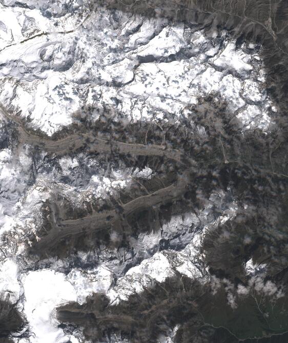 Aerial view of Satopanth Glacier