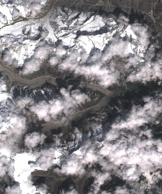 Aerial view of Satopanth Glacier
