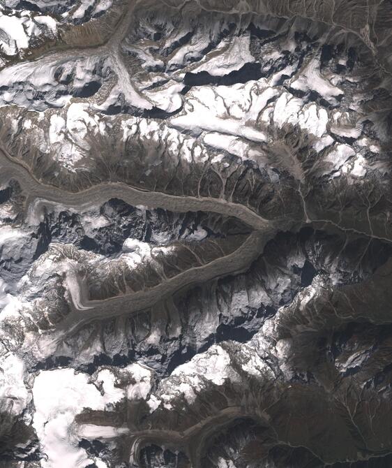 Aerial view of Satopanth Glacier