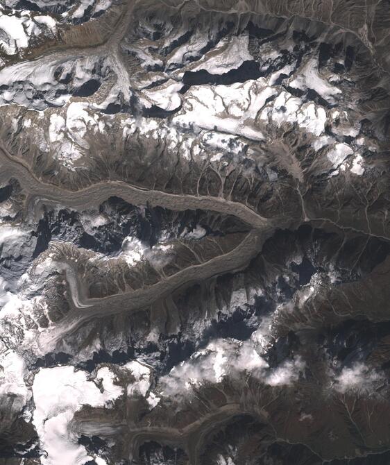 Aerial view of Satopanth Glacier