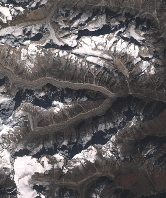 Aerial view of Satopanth Glacier