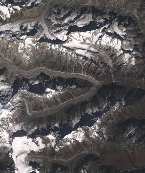 Aerial view of Satopanth Glacier