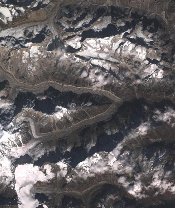 Aerial view of Satopanth Glacier