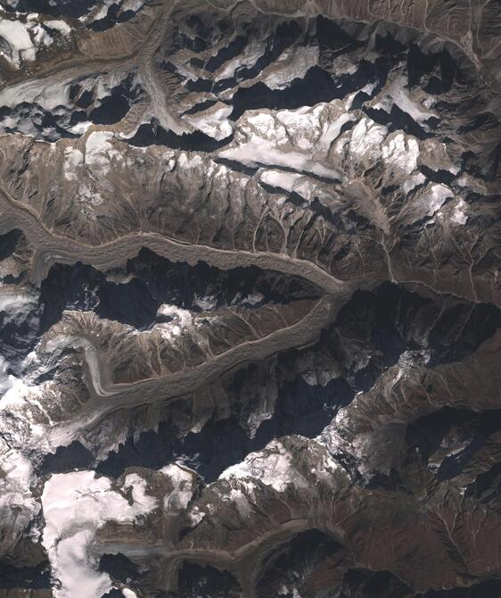 Aerial view of Satopanth Glacier