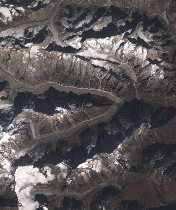 Aerial view of Satopanth Glacier