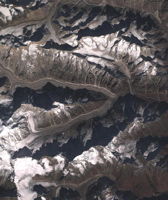 Aerial view of Satopanth Glacier