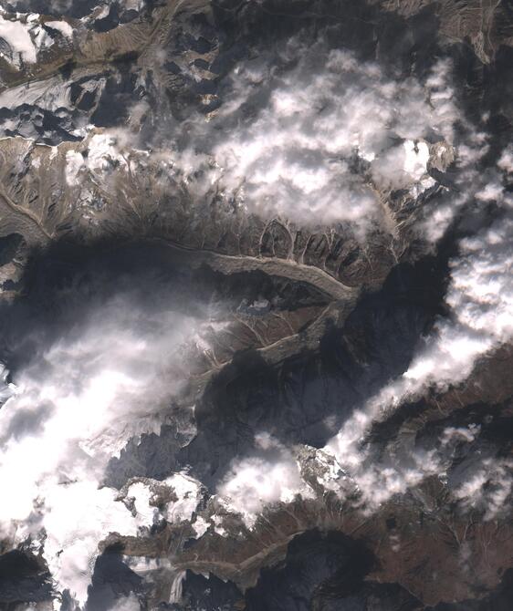 Aerial view of Satopanth Glacier